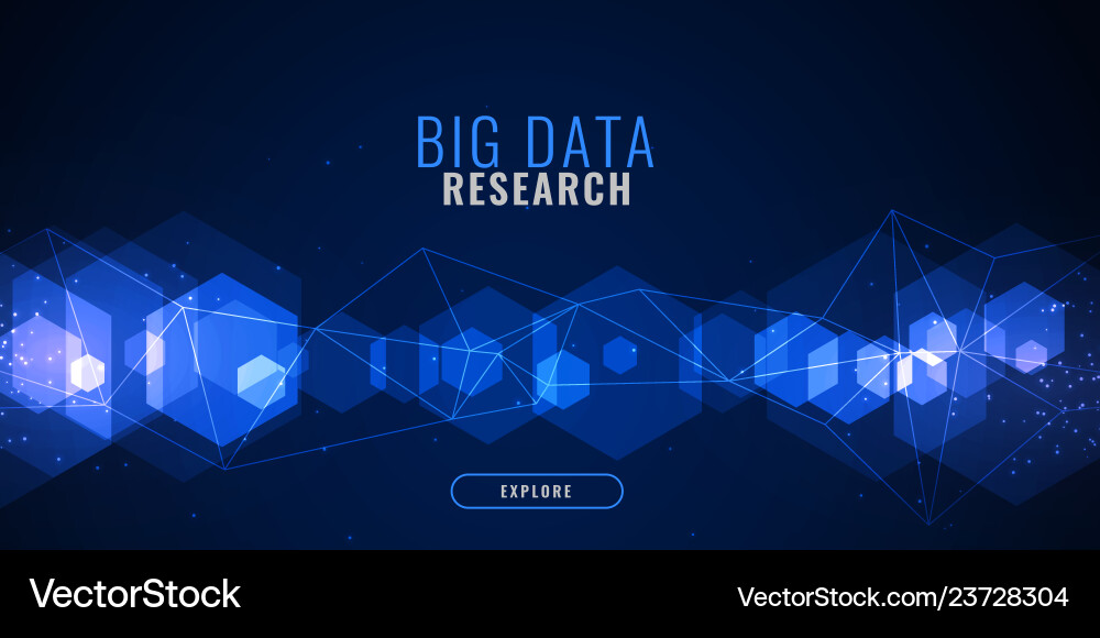 Blue technology background with hexagonal shape Vector Image