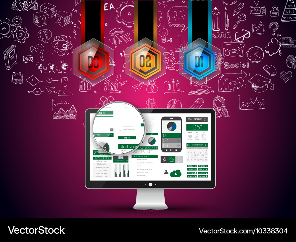 Clean infographic layout template for data vector image