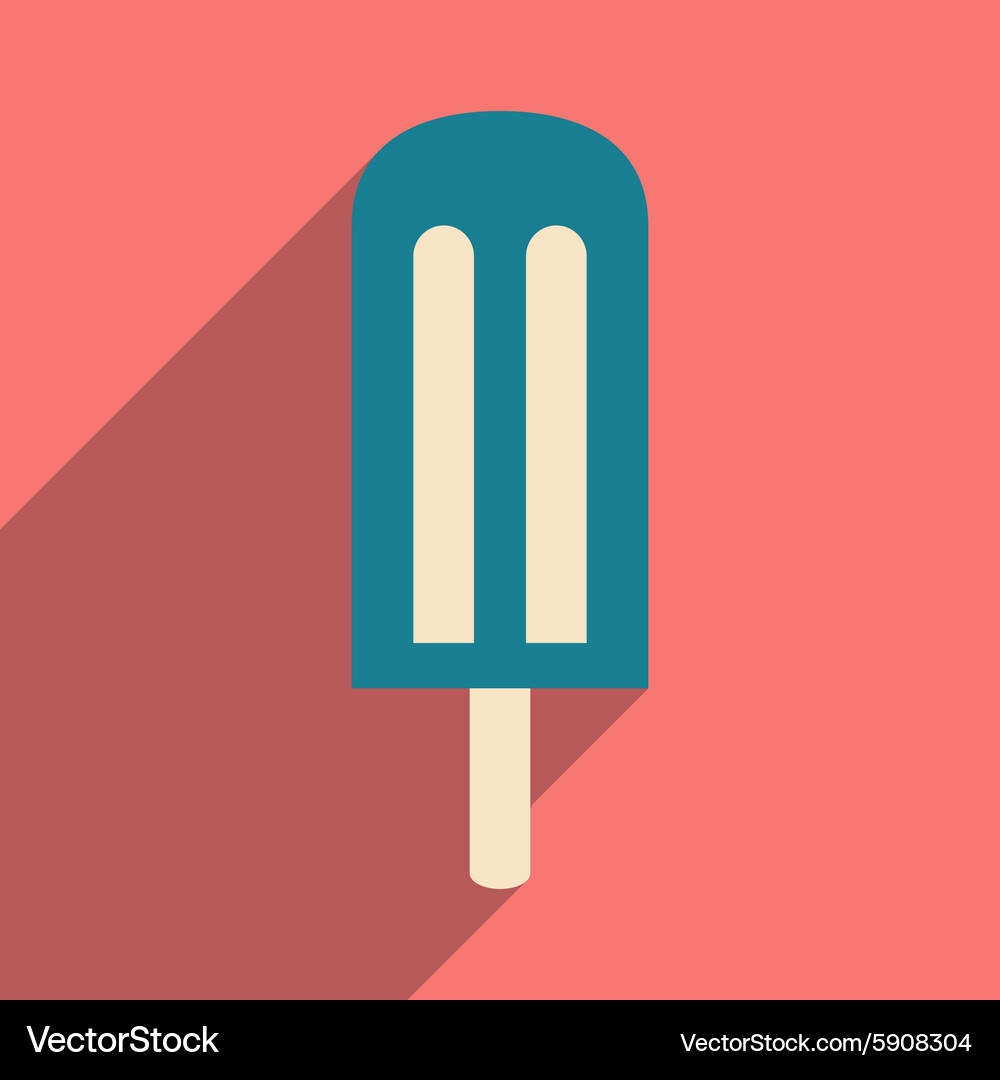 Flat with shadow icon and mobile application ice Vector Image