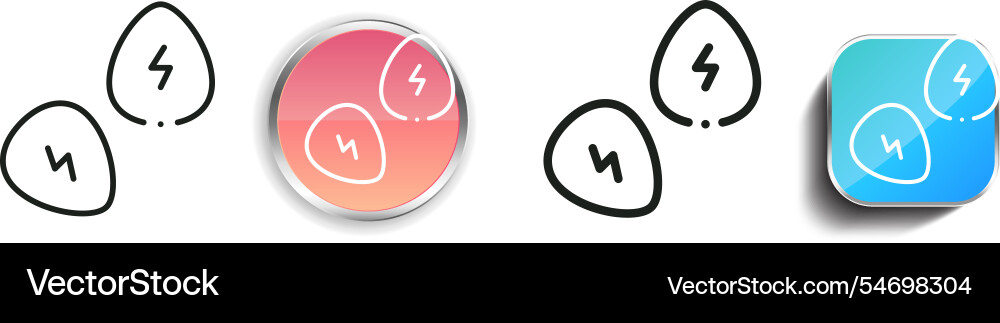 Guitar icon thin linear regular and button style Vector Image