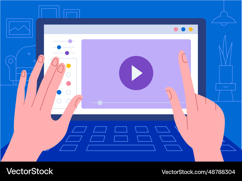 In simple flat style with hands and abstract user In simple flat style with hands and abstract user vector image