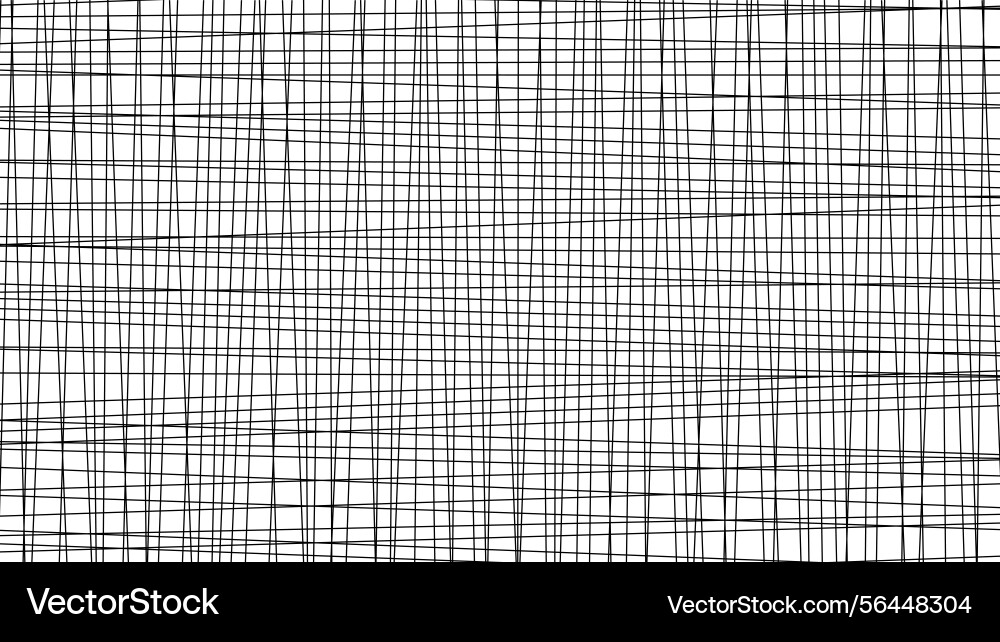 Irregular black line grid pattern abstract vector image