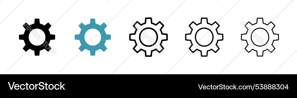 Settings button icon set vector image