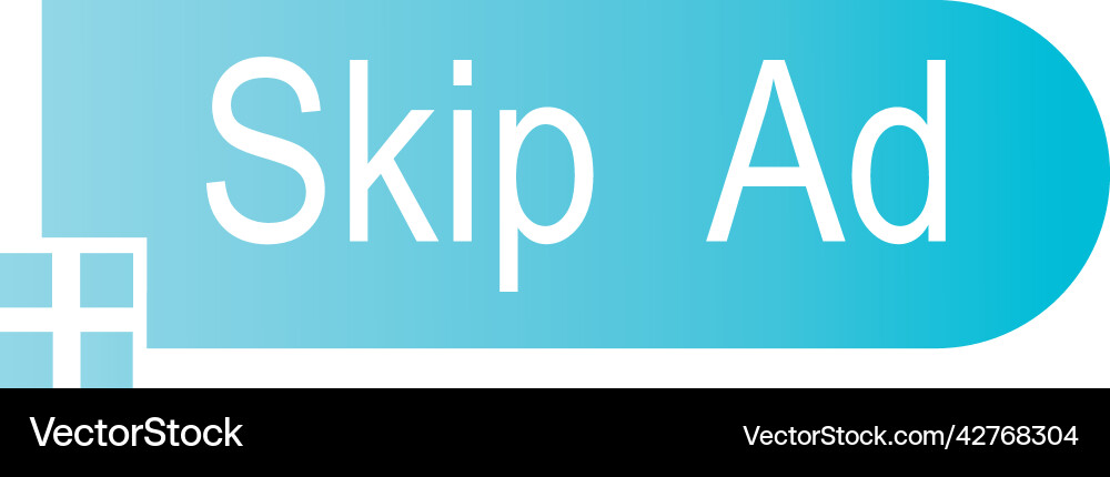 Skip ad button icon Skip ad button icon vector image