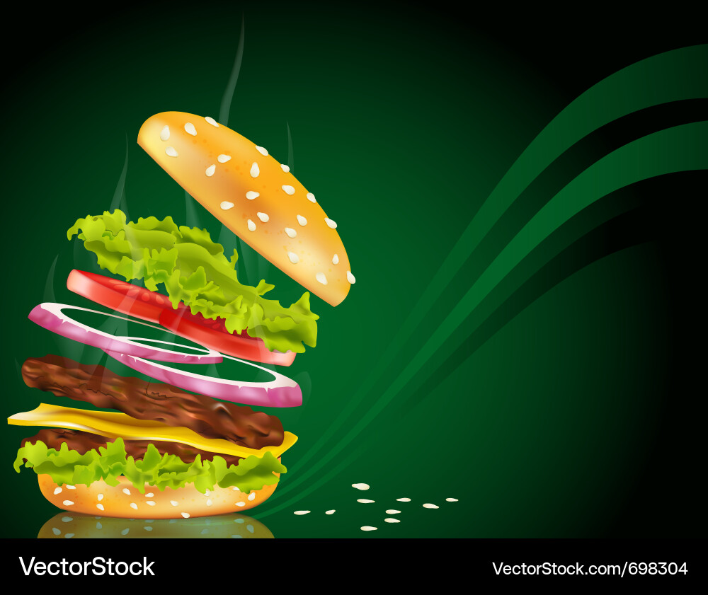 Steaming Cheeseburger vector image