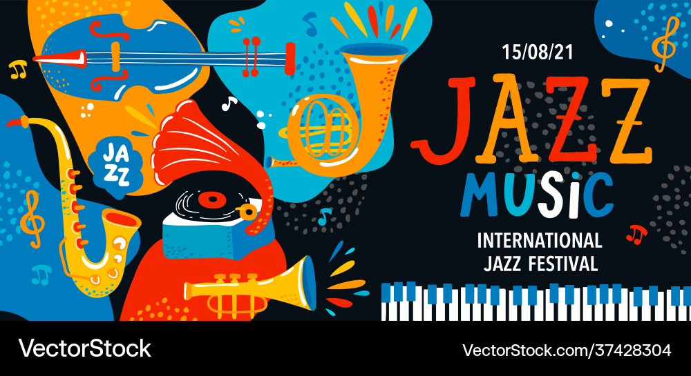 Summer international jazz music festival Summer international jazz music festival vector image