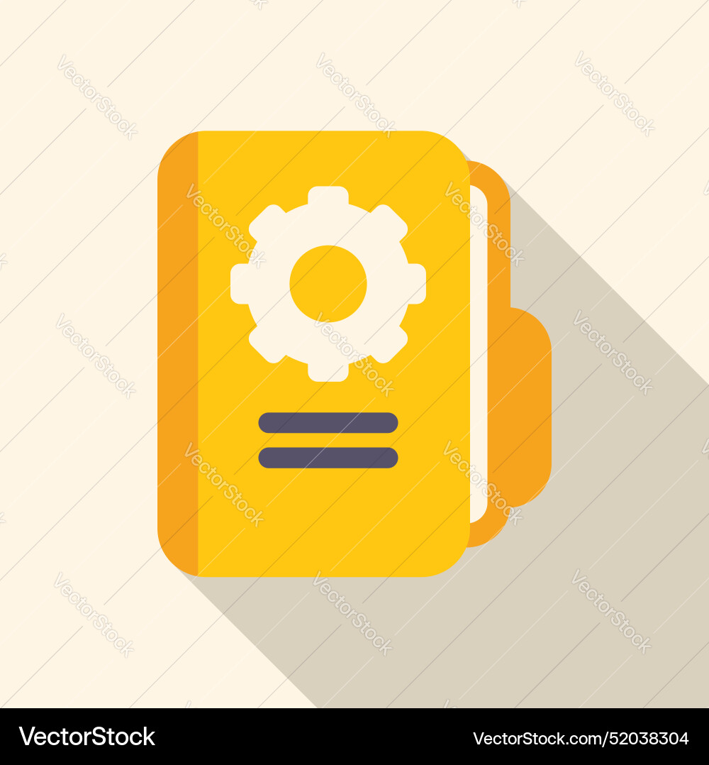 Yellow folder with cogwheel representing project Yellow folder with cogwheel representing project vector image