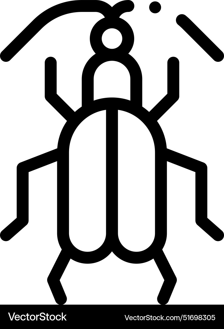 Bug icon thin linear style design isolated Bug icon thin linear style design isolated vector image