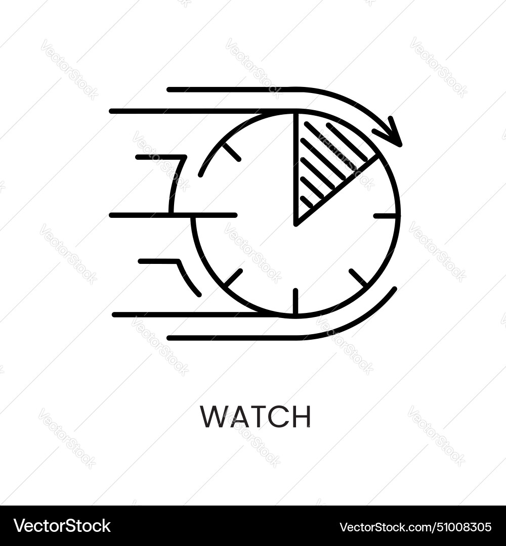 Clock fast delivery line icon with editable Vector Image