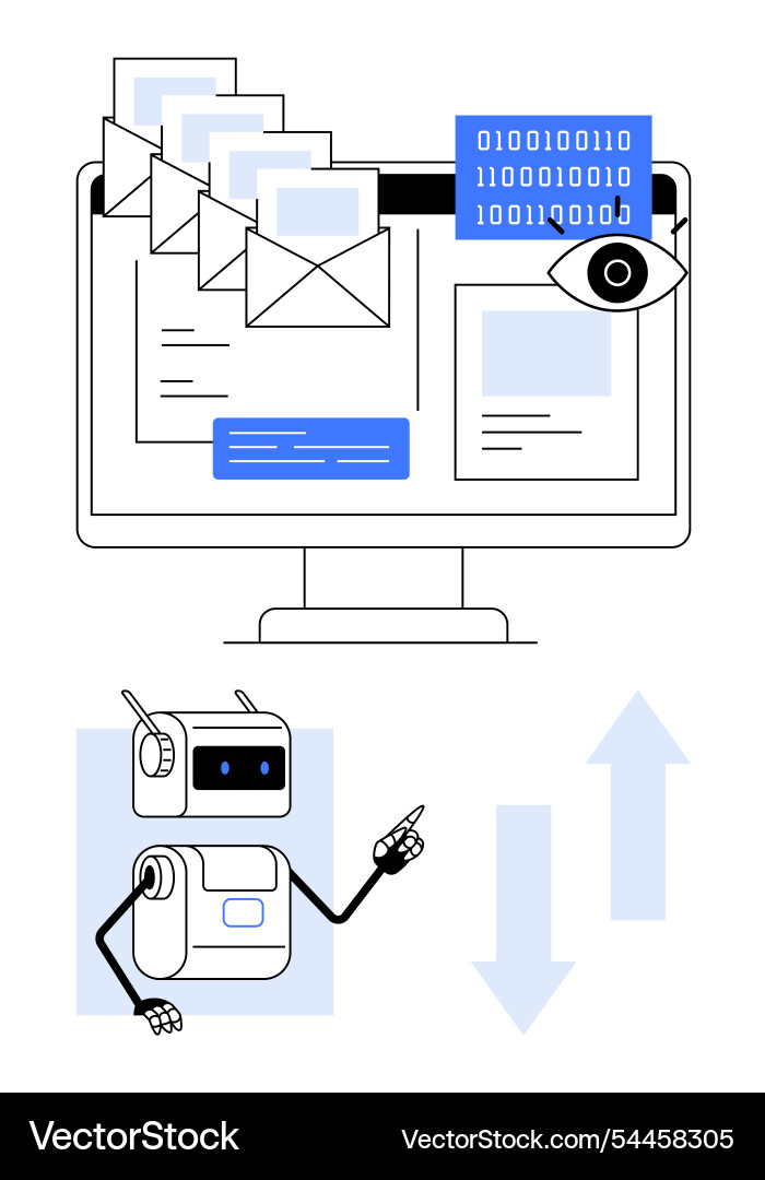 Digital communication with ai automation and data Digital communication with ai automation and data vector image