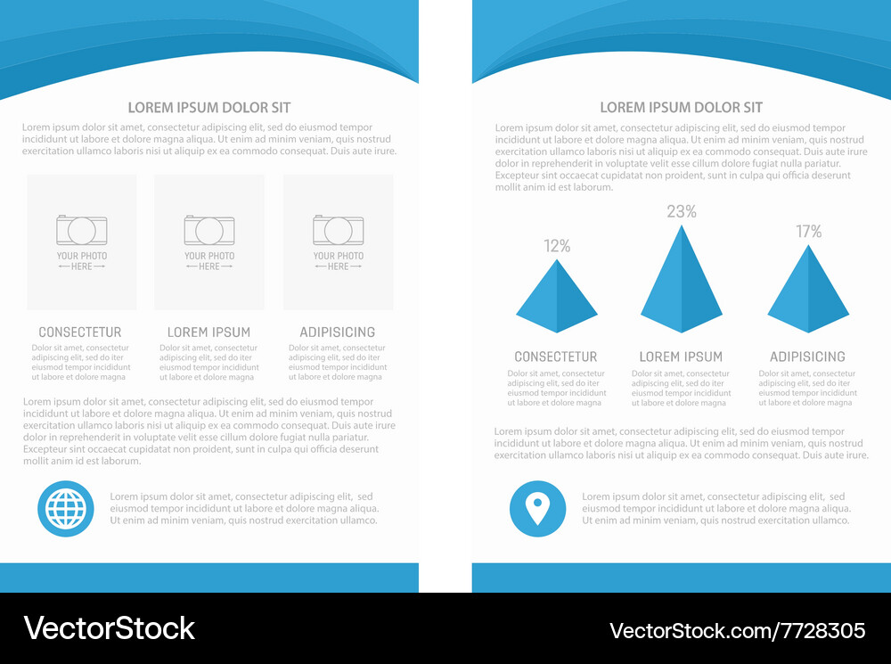 Flyer template design with front page Vector Image