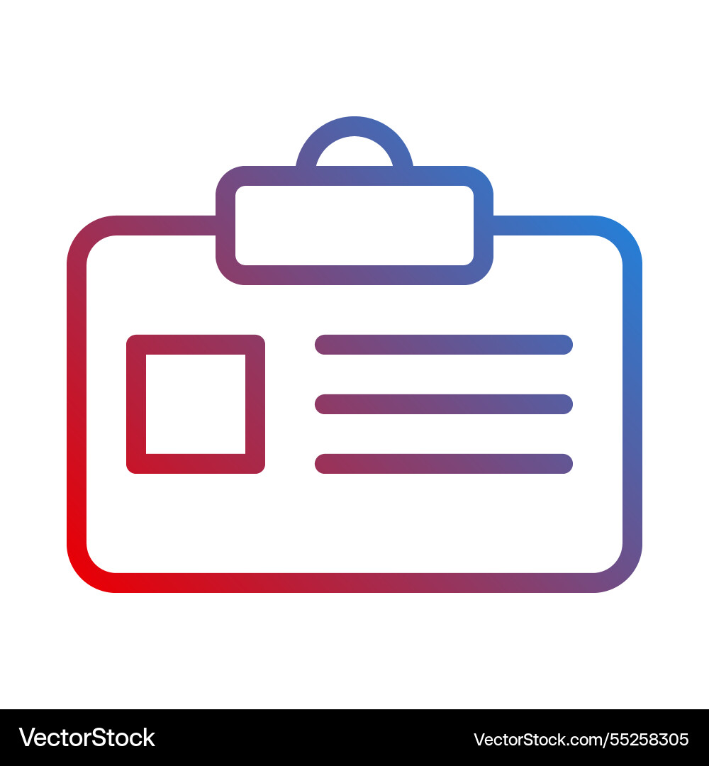 Gradient clipboard icon with photo and text space vector image