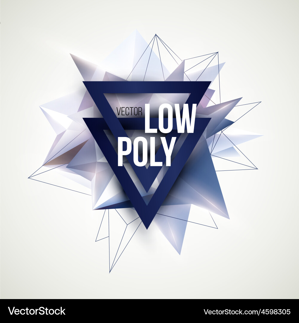 Low poly triangular background design element Vector Image