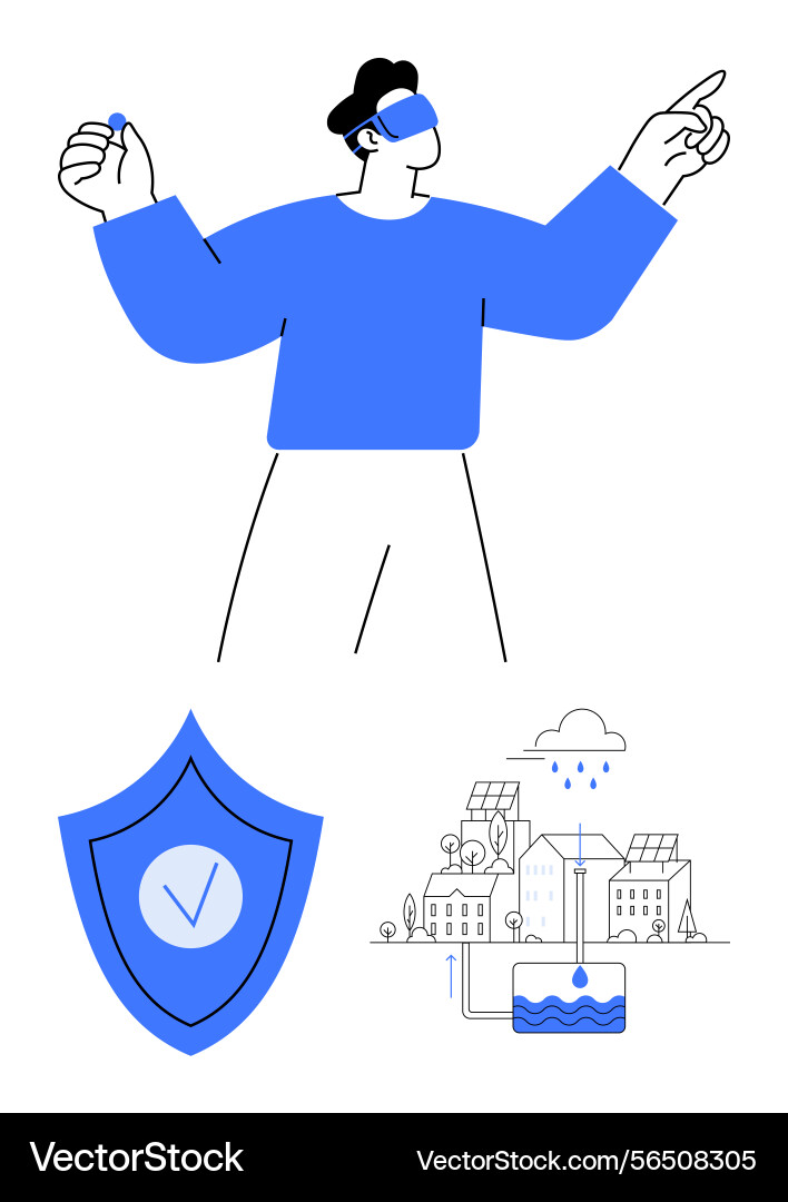 Man using vr headset Vector Image