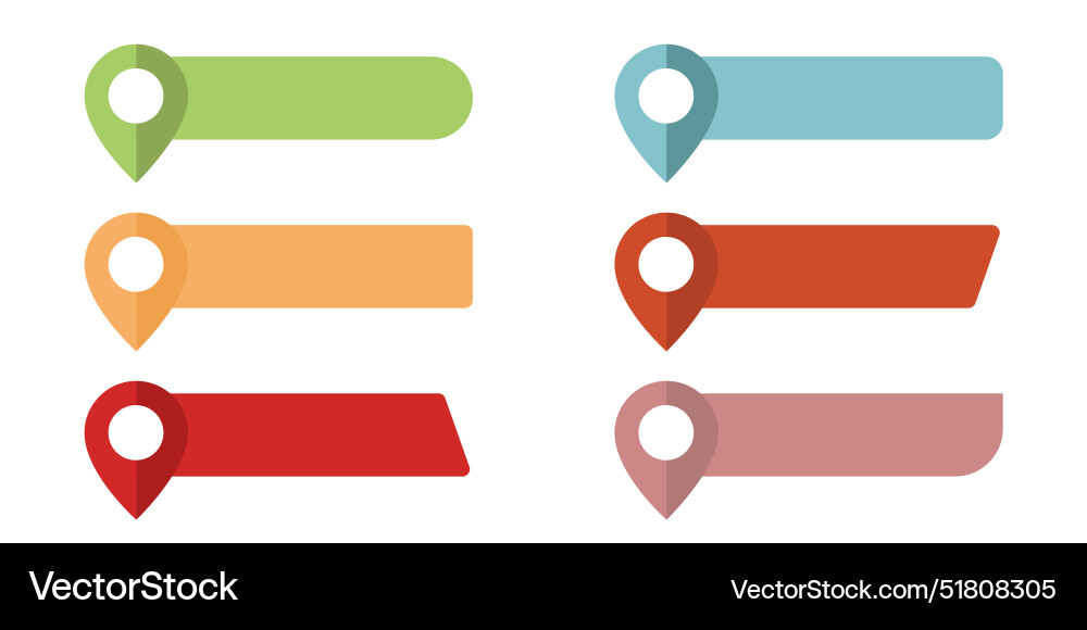 Map pointers icon set location icons Vector Image