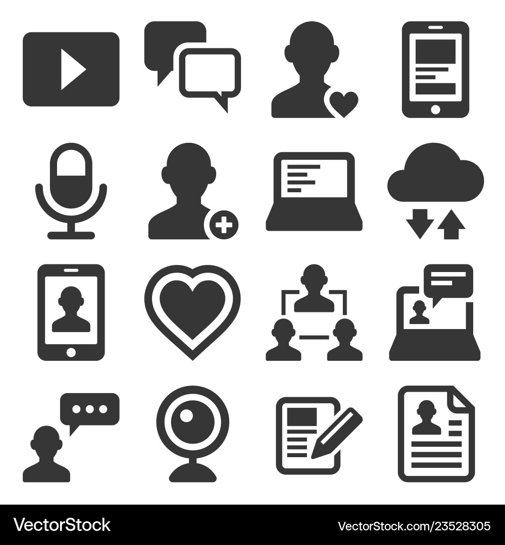 Medien und Blog-Symbole auf weißem Hintergrund Medien und Blog-Symbole auf weißem Hintergrund vektorbild
