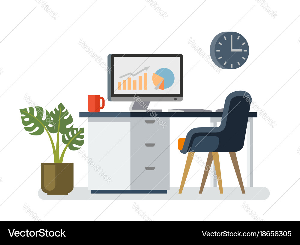 Modern Computer Workspace vector image