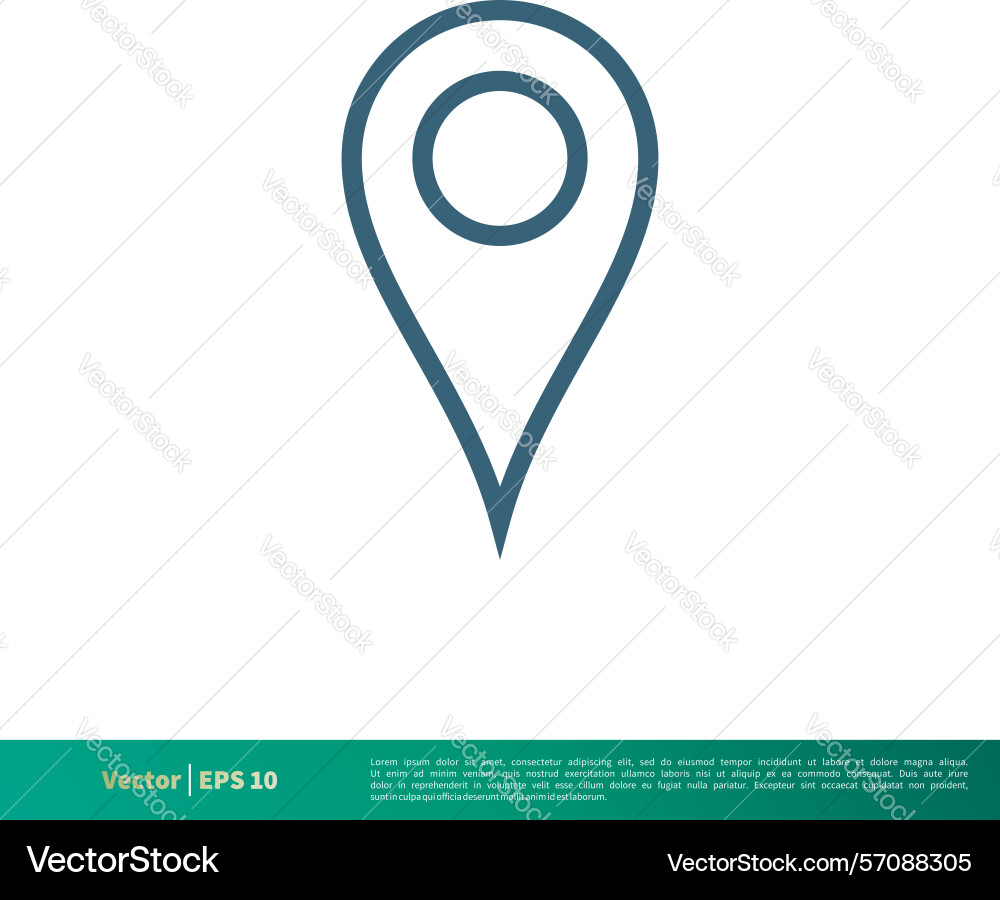 Pin map locator icon logo template pointer Pin map locator icon logo template pointer vector image