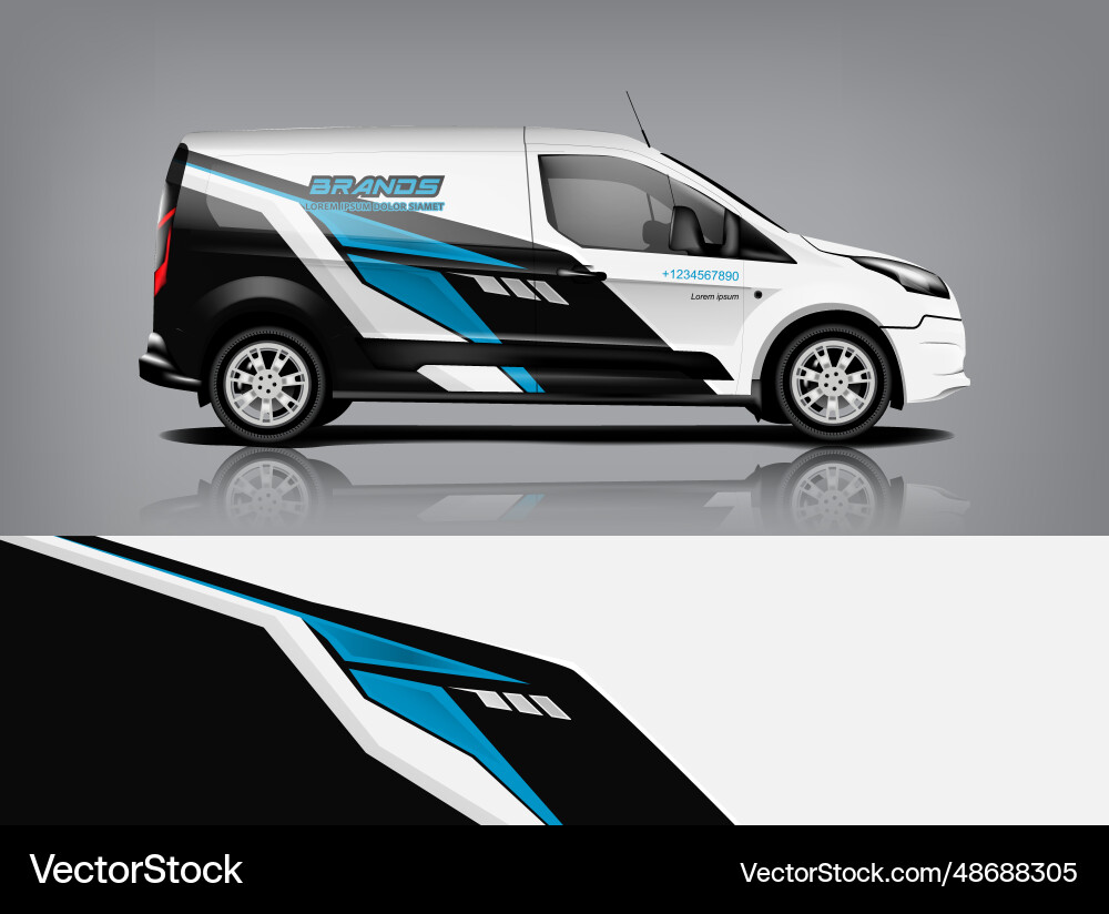 Van wrap design sticker and decal Van wrap design sticker and decal vector image
