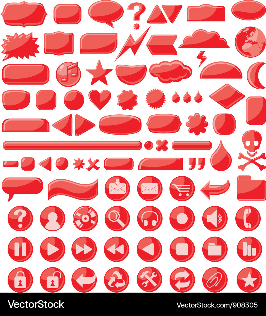 Web objects pack vector image