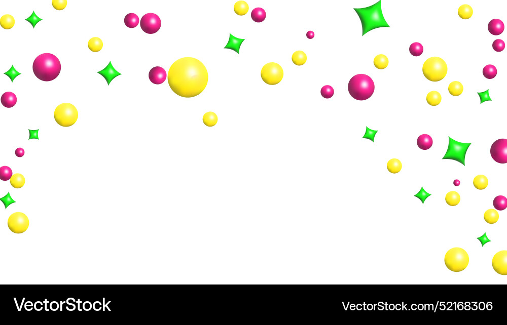 3d confetti firecracker ribbon paper element set Vector Image