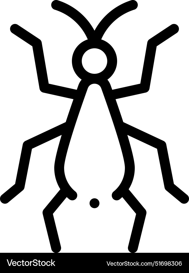 Bug icon thin linear style design isolated Bug icon thin linear style design isolated vector image