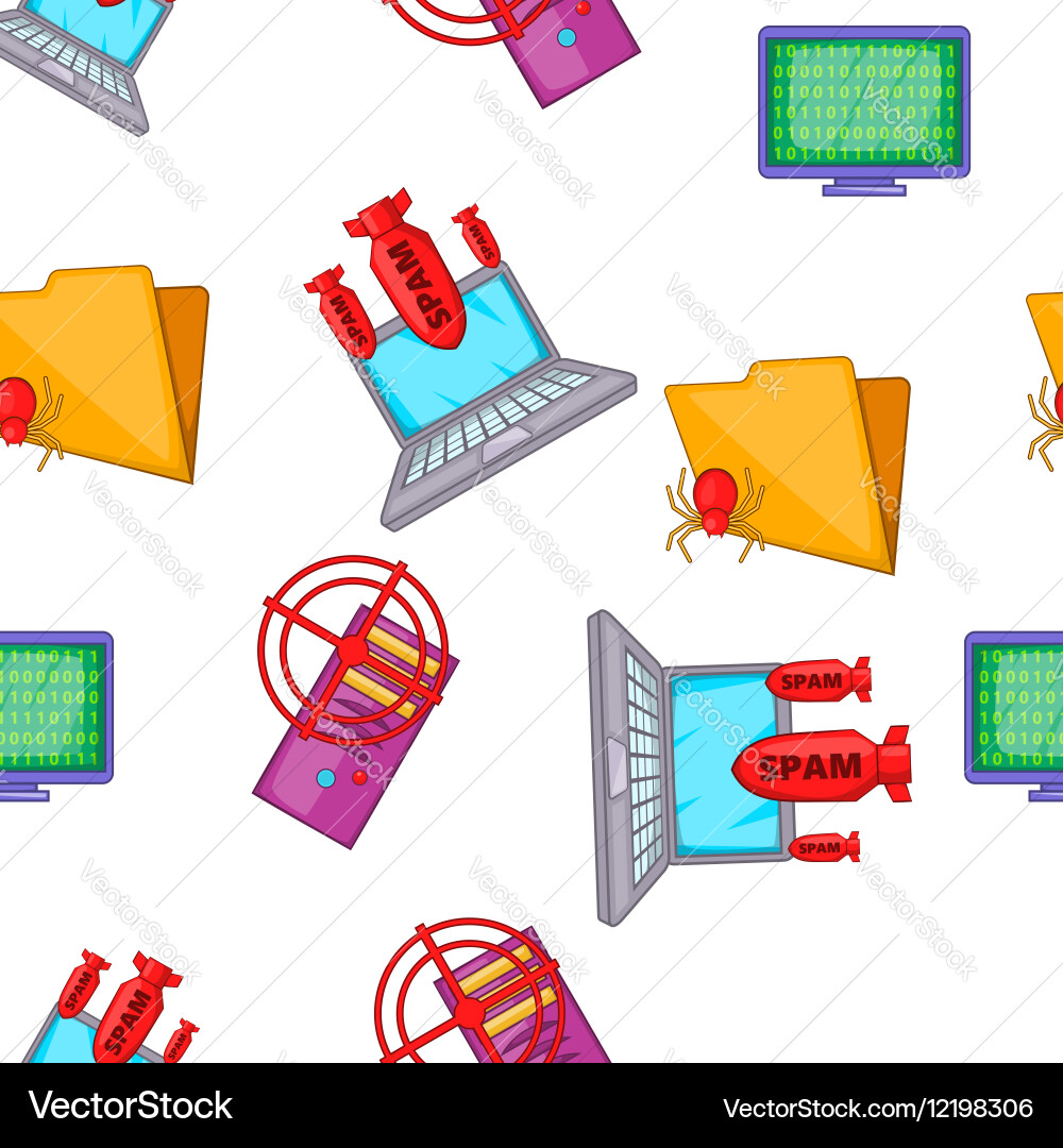 Computer security pattern cartoon style Vector Image