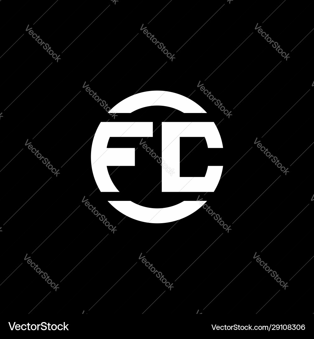 Fc logo monogram isolated on circle element Vector Image