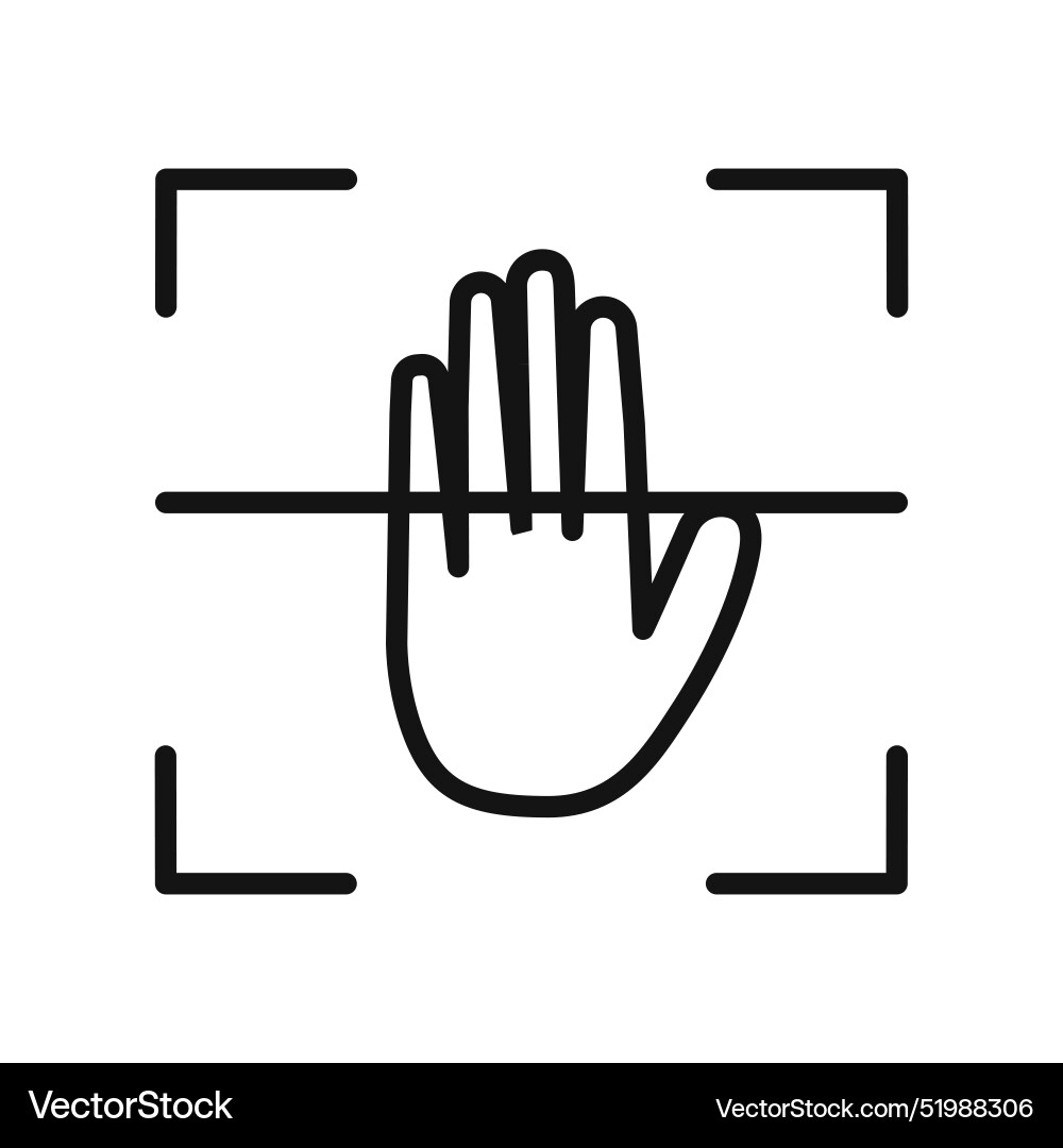 Hand scan icon mark in filled style Hand scan icon mark in filled style Vector Image
