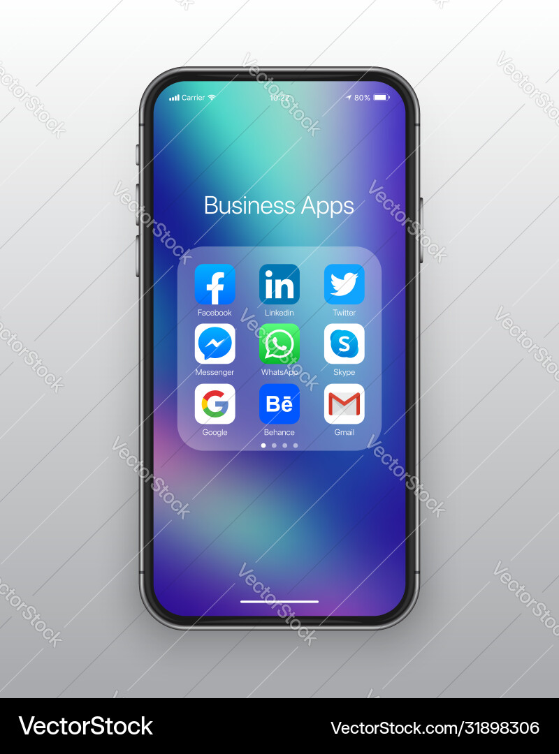 Iphone ios Ordner Social Media Icons Set Iphone ios Ordner Social Media Icons Set vektorbild