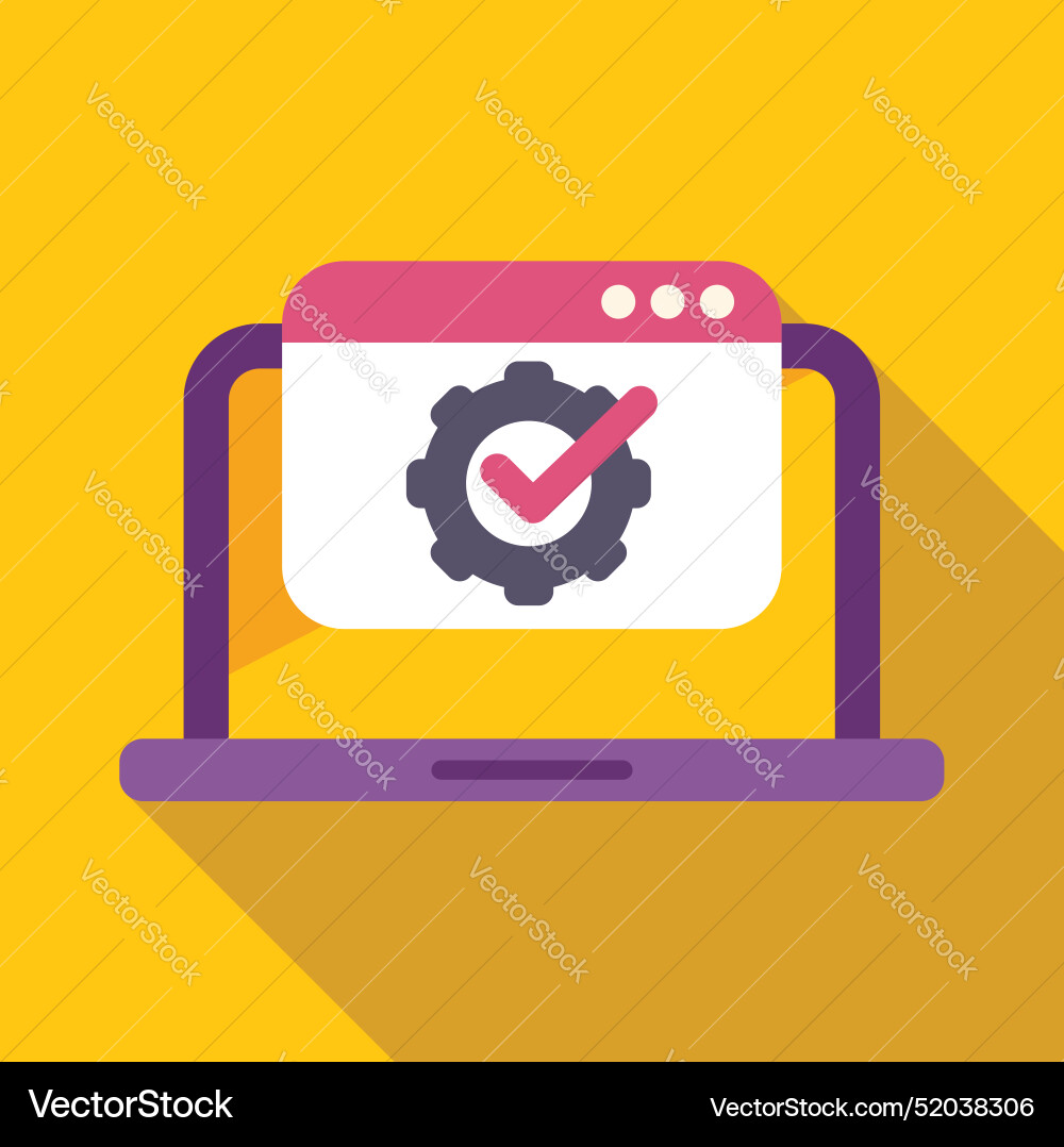 Laptop showing software update availability Vector Image