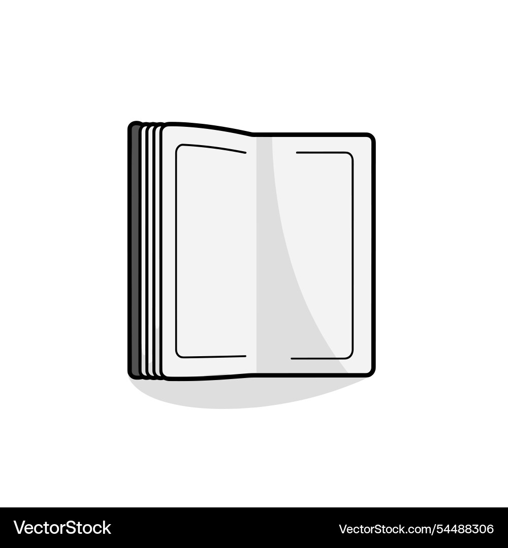 Open book displaying blank pages with simple line Vector Image