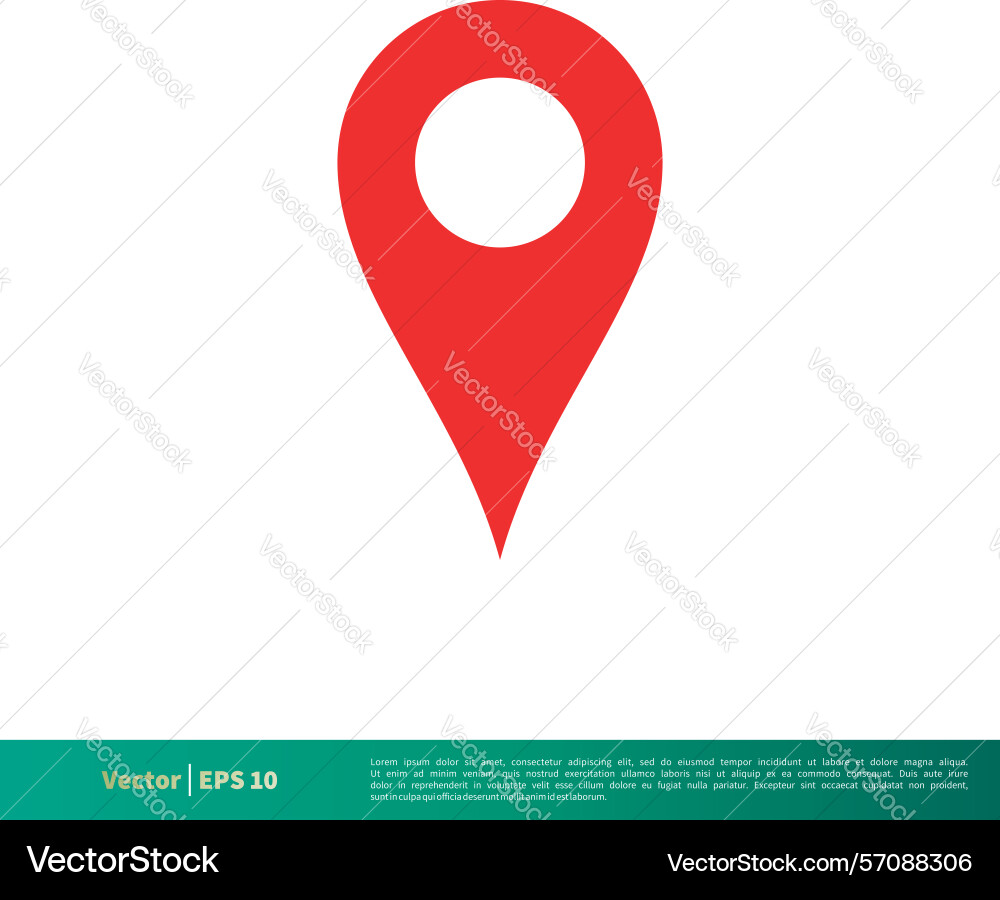 Pin map locator icon logo template pointer Pin map locator icon logo template pointer vector image