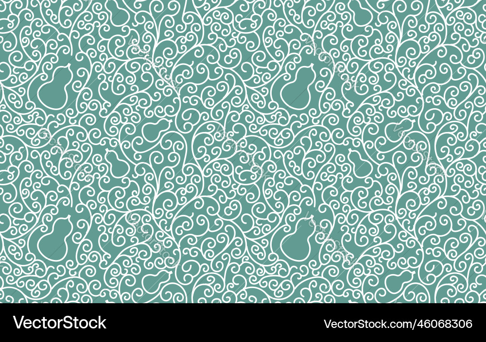 Seamless pattern design of gourd Seamless pattern design of gourd vector image