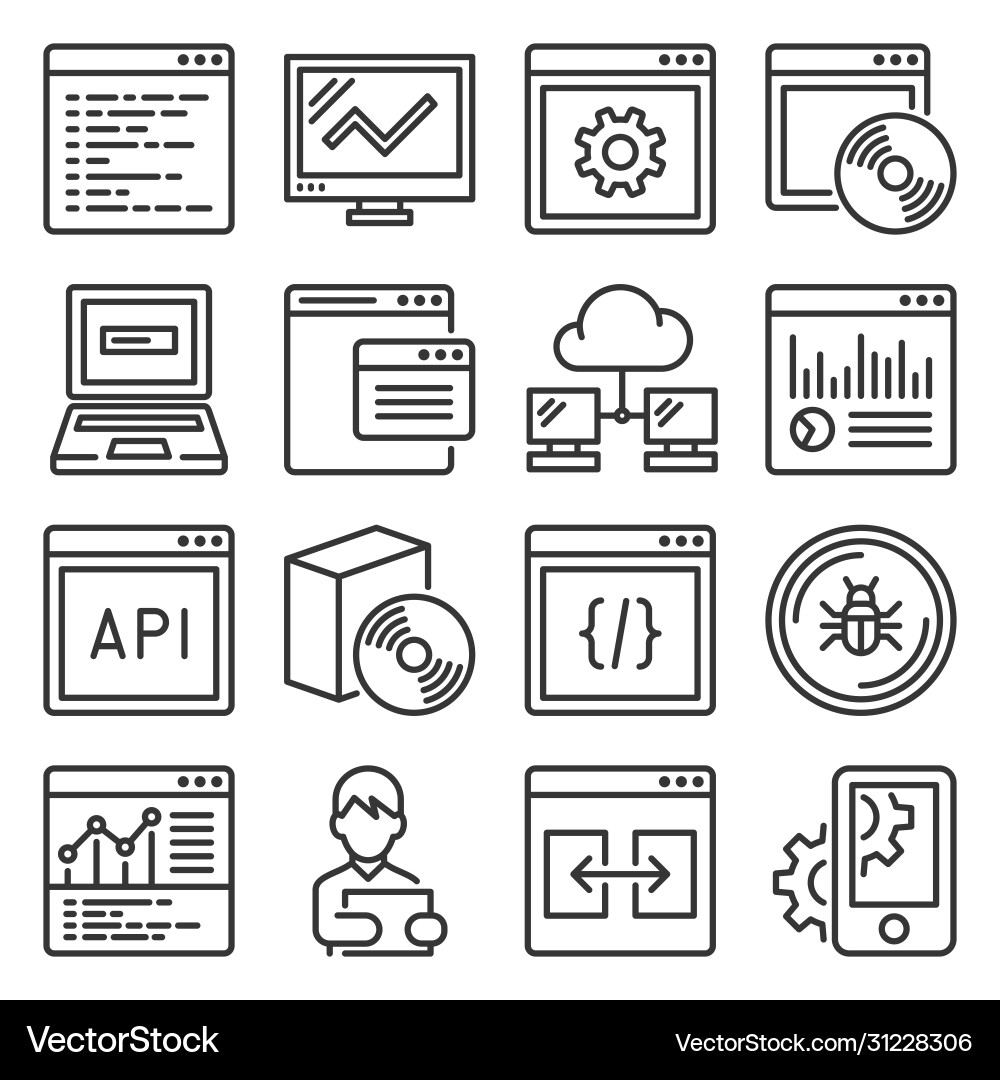 Software & Application Icons vector image