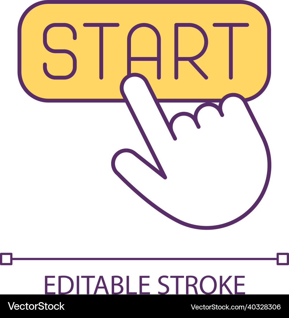 Start Button Click Icon Vector Image