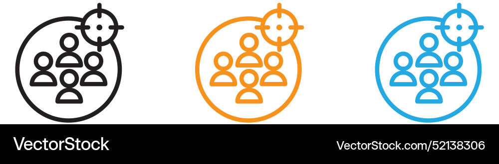 Target audience logo set collection for web app ui Vector Image