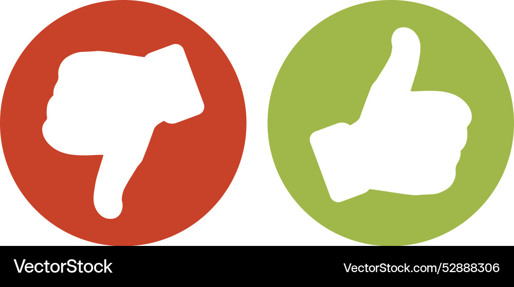 Thumb up and down icon symbol set Royalty Free Vector Image