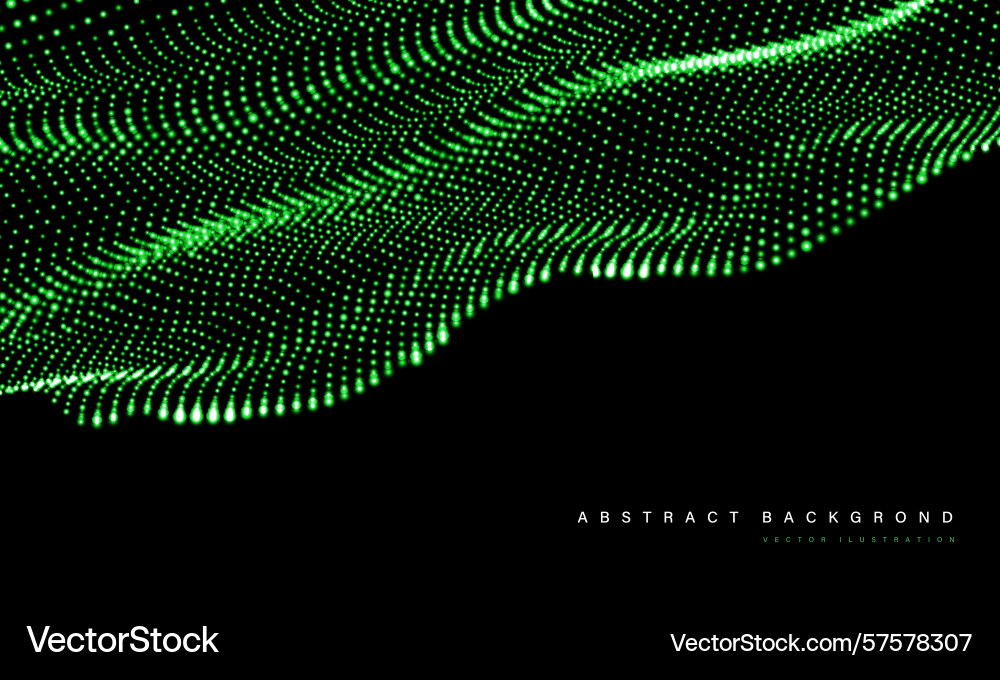 Abstract green mesh particles wave curve overlap Abstract green mesh particles wave curve overlap vector image