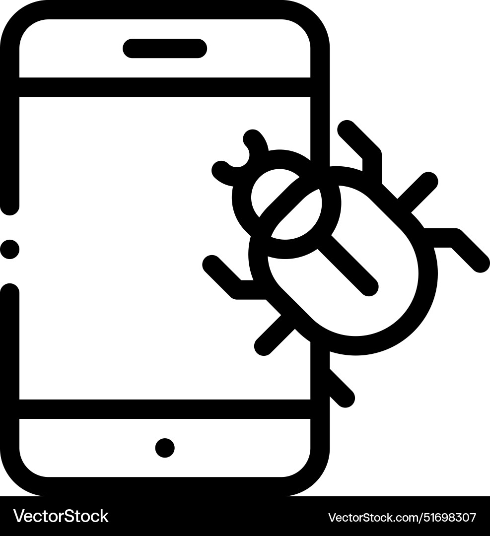 Bug icon thin linear style design isolated Bug icon thin linear style design isolated Vector Image