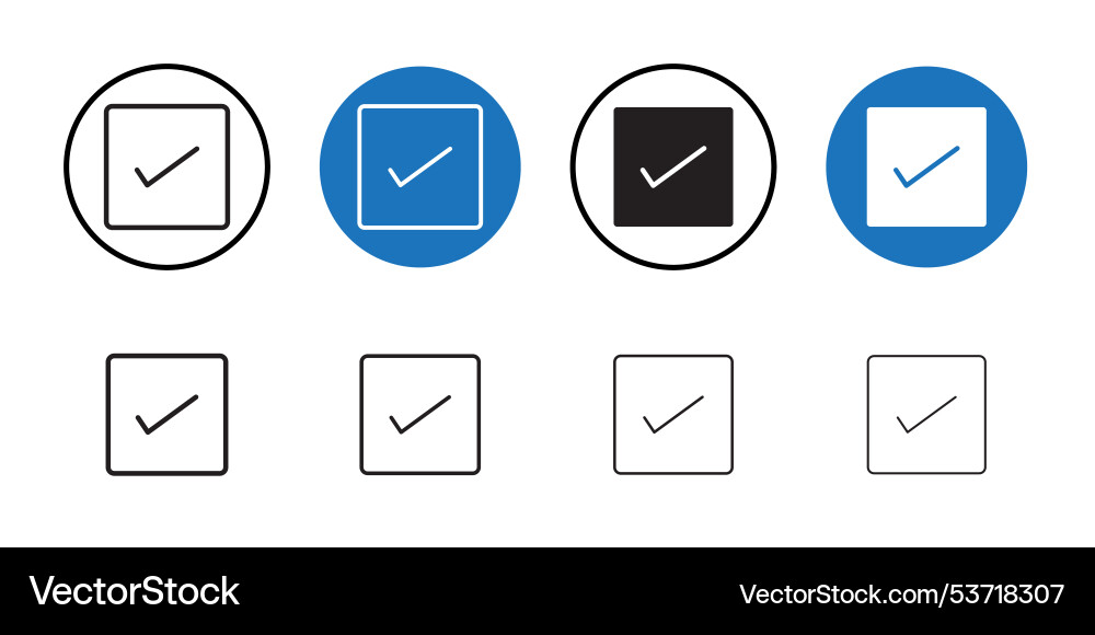 Checkbox icon thin line art collection Vector Image