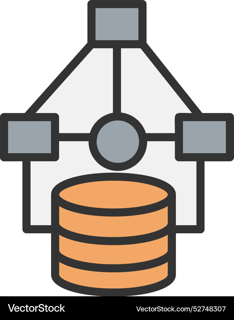 Data modelling line filled icon design Vector Image