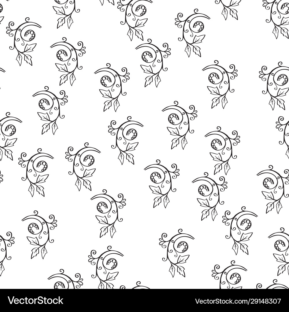 Floral seamless pattern hand drawn art