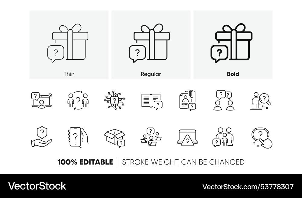 Fragen Linie Icons Problem lösen künstlich Fragen Linie Icons Problem lösen künstlich vektorbild