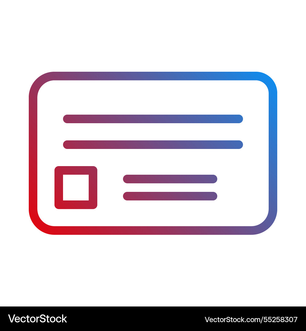 Gradient card with square icon and line text Vector Image