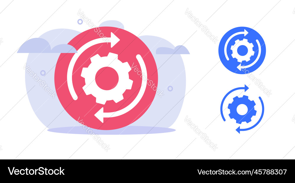 Implement optimize process technology system icon Implement optimize process technology system icon vector image