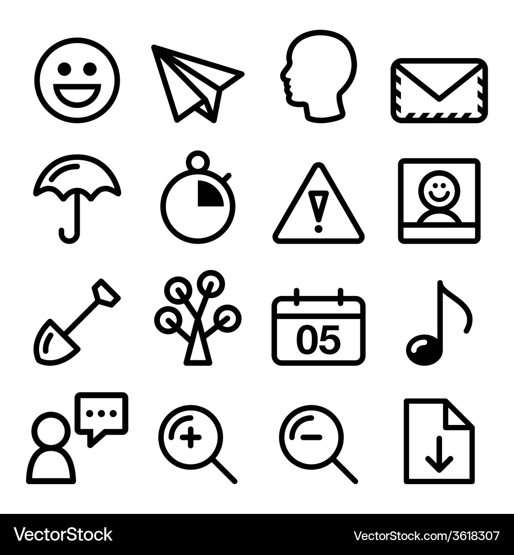 Line Icons: Navigation & Website Tools vector image