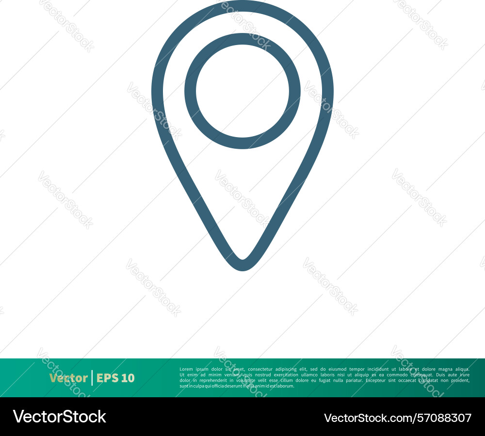 Pin map locator icon logo template pointer Pin map locator icon logo template pointer vector image