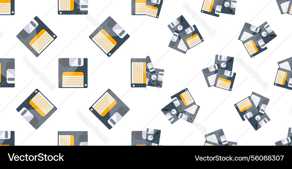 Seamless pattern of floppy disks representing Seamless pattern of floppy disks representing vector image