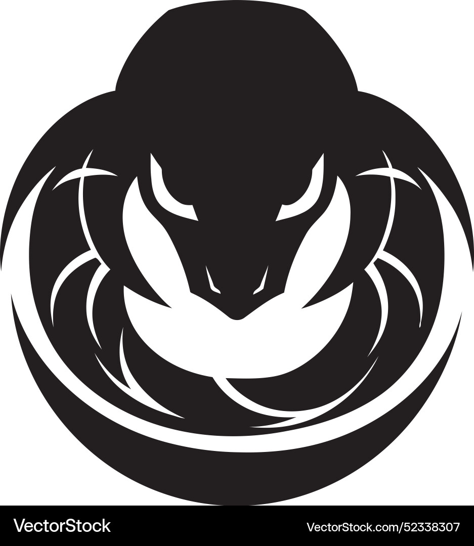 Sinuous serpent snake designstealthy python noir Vector Image